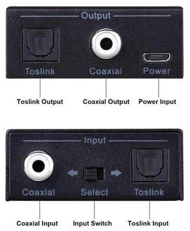 Alt view image 3 of 7 - Optical to Coax, Optical SPDIF Toslink to Coaxial and Coaxial to Optical SPDIF Toslink Bi-Directional Swtich Digital Audio Converter Splitter Adapter