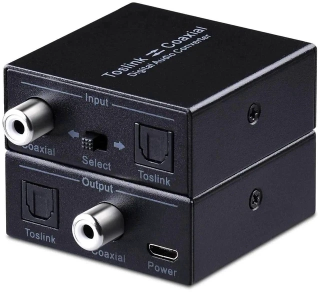 Alt view image 7 of 7 - Optical to Coax, Optical SPDIF Toslink to Coaxial and Coaxial to Optical SPDIF Toslink Bi-Directional Swtich Digital Audio Converter Splitter Adapter
