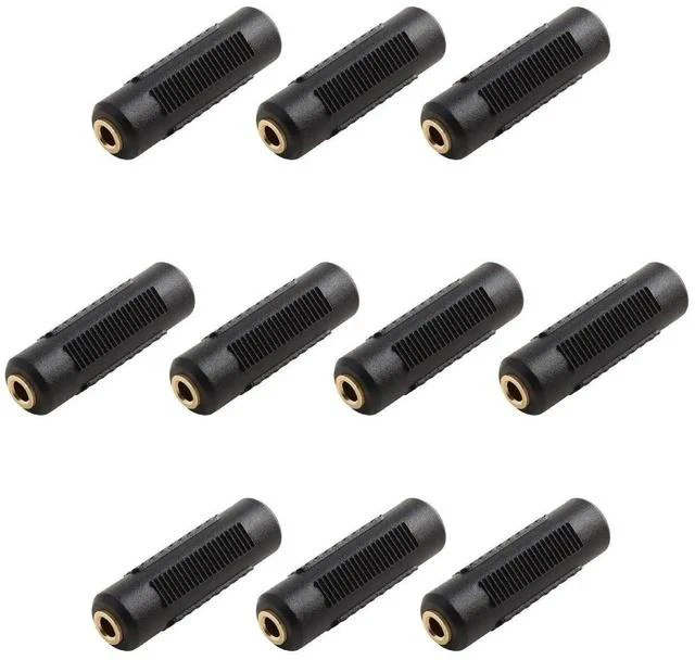 Main image of 3.5mm Stereo Jack to 3.5mm Stereo Jack Adapter Connectors Stereo Coupler Female to Female Gold Plated (Pack of 10)