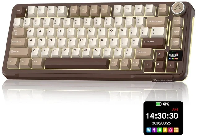 Alt view image 2 of 2 - A75 PRO 75% Wireless Mechanical Keyboard with Screen and Knob, Tri-Mode Hot Swappable Gaming Keyboar