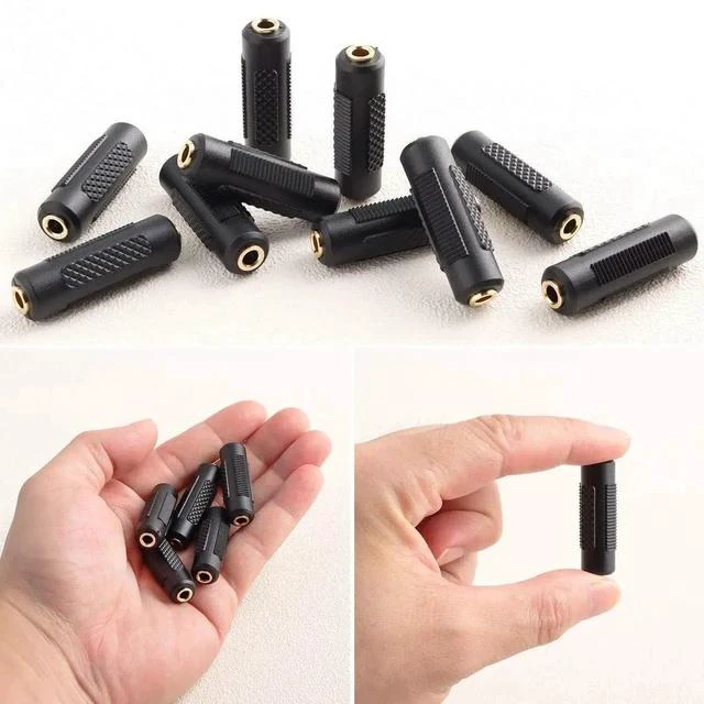 Alt view image 7 of 7 - 3.5mm Stereo Jack to 3.5mm Stereo Jack Adapter Connectors Stereo Coupler Female to Female Gold Plated (Pack of 10)