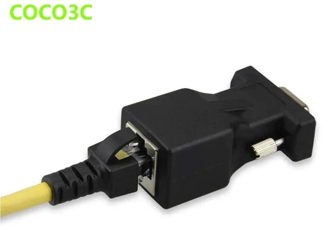 Alt view image 3 of 5 - RS232 COM Female to RJ45 Female Connector Convertor DB9 Serial Port to LAN CAT5 CAT6 RJ45 Network Ethernet Cable Adapter
