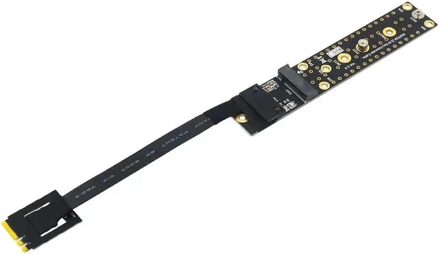 Alt view image 5 of 6 - Add On Card NGFF M.2 Key AE Male To Key M Female Board Adapter with Cable M2 KEY AE to NVME for 2230 2242 2260 2280 M.2 NVME SSD