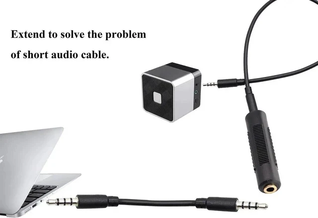 Alt view image 2 of 6 - 3.5mm Headphone Adapter, 4 Poles 1/8'' Female to Female Aux TRRS Stereo Audio Connector for Earphone, Headset, Smartphone, Laptop, Tablets, MP3 Player (2Pack)
