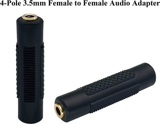 Alt view image 6 of 6 - 3.5mm Headphone Adapter, 4 Poles 1/8'' Female to Female Aux TRRS Stereo Audio Connector for Earphone, Headset, Smartphone, Laptop, Tablets, MP3 Player (2Pack)