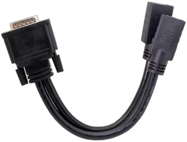 Alt view image 5 of 5 - DMS-59Pin Male to Dual DP Displayport Female Splitter Extension Cable for PC Graphics Card