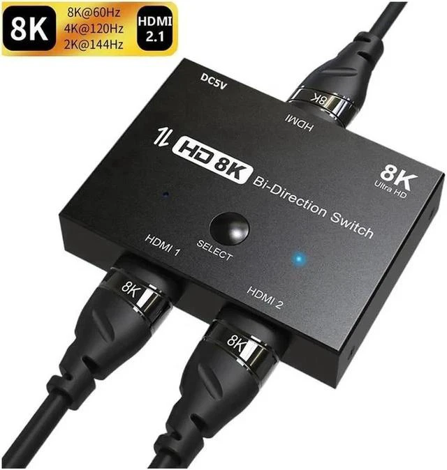Main image of HD Switcher 8K@60Hz 4K@120Hz HDMI-compatible Ultra HD 8K Switch High Speed 48Gbps Bi-Direction 2in1/1 in 2 Splitter 8K@60Hz 4K@120Hz Directional 2.1 Converter For PS4/5 TV Box HDTV Xbox