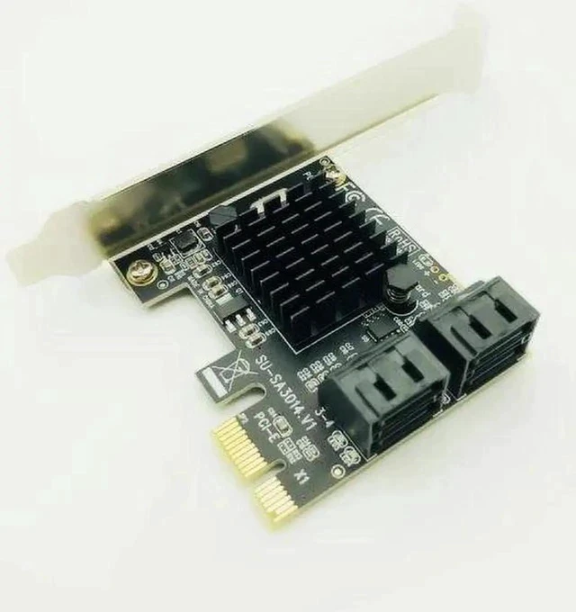 Alt view image 2 of 5 - PCI-E PCI Express to SATA 3.0 Extension Card with Bracket 4-Port SATA III 6Gbps Expansion Adapter Boards for Computer Chassis PC