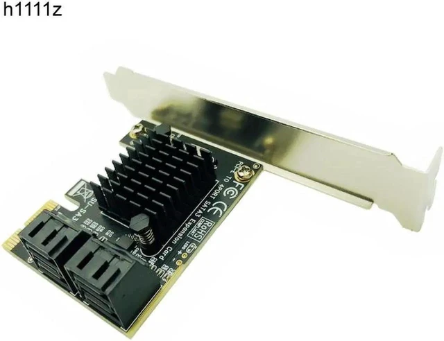 Alt view image 4 of 5 - PCI-E PCI Express to SATA 3.0 Extension Card with Bracket 4-Port SATA III 6Gbps Expansion Adapter Boards for Computer Chassis PC