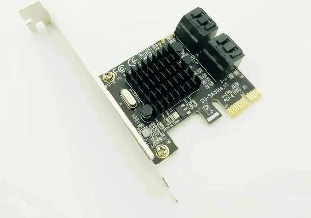 Alt view image 5 of 5 - PCI-E PCI Express to SATA 3.0 Extension Card with Bracket 4-Port SATA III 6Gbps Expansion Adapter Boards for Computer Chassis PC
