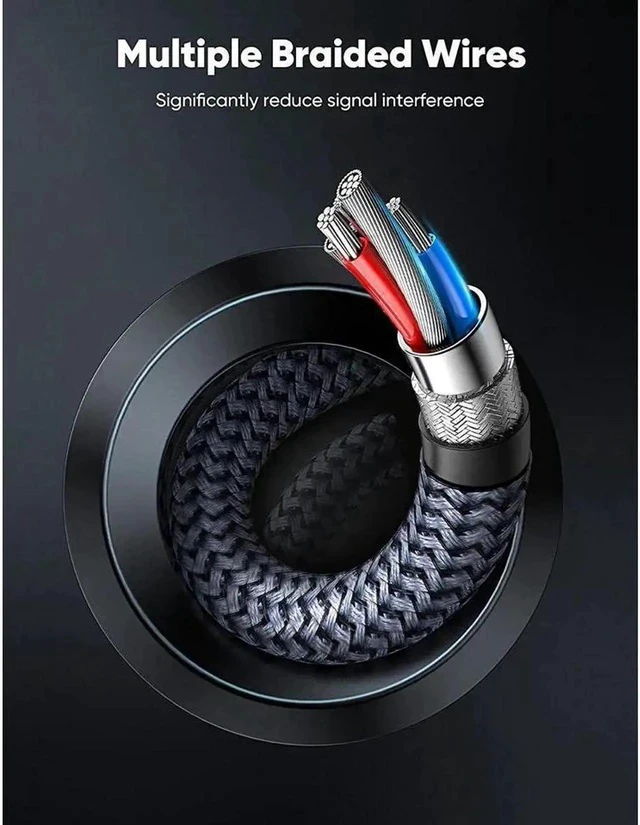 Alt view image 4 of 6 - DisplayPort Cable 1.4, 8K DP Cable 3.3FT (8K@60Hz, 4K@144Hz, 1080P@240Hz) HBR3 Support 32.4Gbps, HDCP 2.2, HDR10 FreeSync G-Sync for Gaming Monitor 3090 Graphics PC (Grey) 3.3 ft.