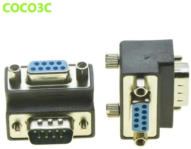 Main image of Right Angle DB9 Adapter 9PIN RS232 Male to Female Extension Cable with screws pannel 90 Degree Connector