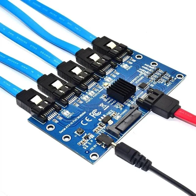 Alt view image 4 of 4 - 1 to 5 SATA3.0 Port Multiplier Card Adapter SATA3.0 6Gbps SSD HDD Covnerter Riser Card for Motherboard Support PM Expansion Card