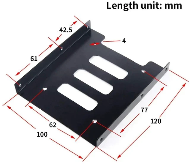 Alt view image 2 of 7 - HDD SSD Mounting Bracket 2.5 to 3.5 Adapter Hard Drive Holder (Single Drive, Pack of 2)