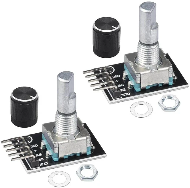 Alt view image 3 of 3 - KY-040 Rotary Encoder Module 360 Degree Switch Encoders with Knob Cap Brick Sensor Modules (Pack of 2pcs)