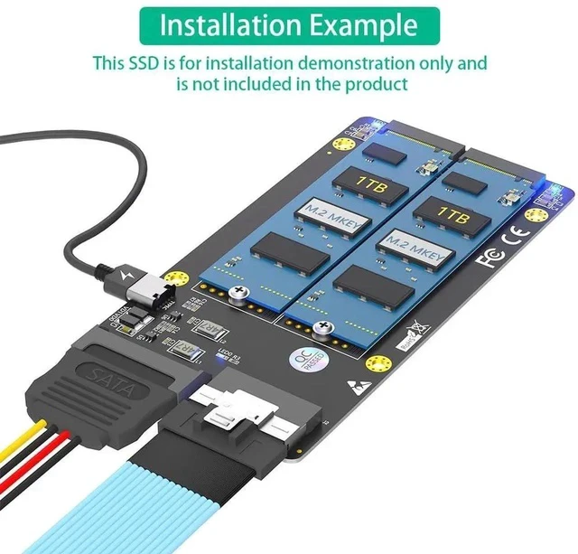 Alt view image 2 of 7 - Dual 2X M.2 NVME SSD to Slimline SFF-8654 8X Adapter (PCIe Bifurcation Motherboard is Required)