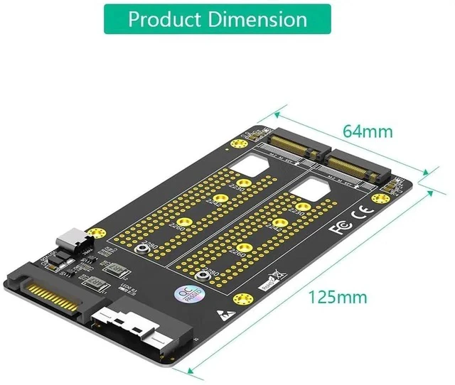 Alt view image 5 of 7 - Dual 2X M.2 NVME SSD to Slimline SFF-8654 8X Adapter (PCIe Bifurcation Motherboard is Required)