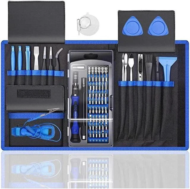Main image of Professional Computer Repair Tool Kit Precision Laptop Screwdriver Set with 56 Bit AntiStatic Wrist and 24 Repair Tools Suitable for Macbook PC Tablet PS4 Xbox Controller Repair