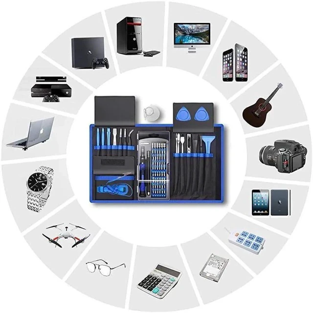 Alt view image 3 of 7 - Professional Computer Repair Tool Kit Precision Laptop Screwdriver Set with 56 Bit AntiStatic Wrist and 24 Repair Tools Suitable for Macbook PC Tablet PS4 Xbox Controller Repair