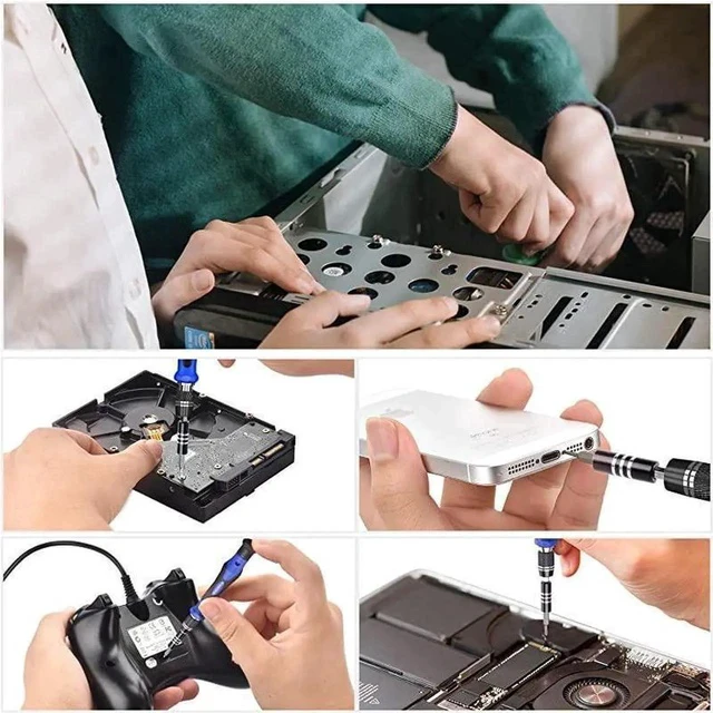 Alt view image 4 of 7 - Professional Computer Repair Tool Kit Precision Laptop Screwdriver Set with 56 Bit AntiStatic Wrist and 24 Repair Tools Suitable for Macbook PC Tablet PS4 Xbox Controller Repair