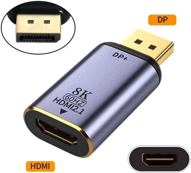 Alt view image 2 of 3 - DisplayPort 1.4 Source to HDTV 2.0 Display 8K 60hz UHD 4K DP to HDTV Male Monitor Adapter Connector