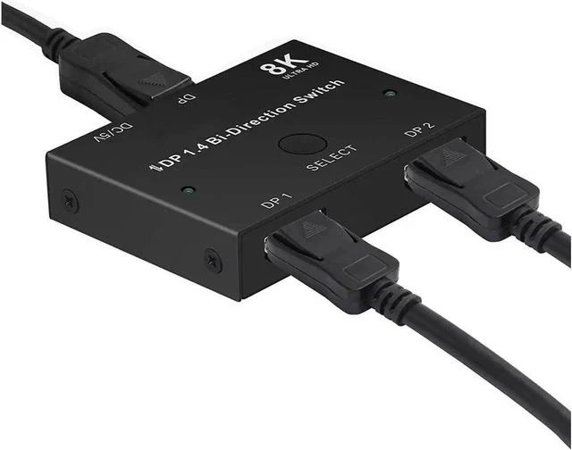 Alt view image 2 of 7 - Displayport Switch Bi-Directional DP 1.4 Switcher, 8K@30Hz 4K@120Hz 2K@144Hz DisplayPort 1.4 Switcher Converter 2X1 or 1X2 for Multiple Source and Displays