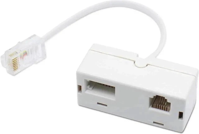 Alt view image 4 of 5 - 2 PACK RJ45 to BT RJ11 Secondary Telephone Splitter 2 Way Female to Male Adapter Converter Line Cables Telephone Plug Socket Connector Ethernet For Landline