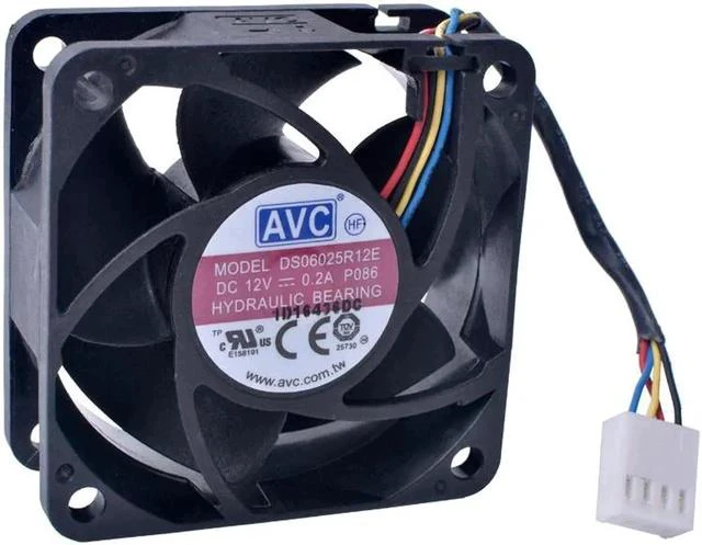 Main image of DS06025R12E 60mm fan 6025 60x60x25mm 12V 0.20A Four-wire PWM ultra-quiet cooling fan