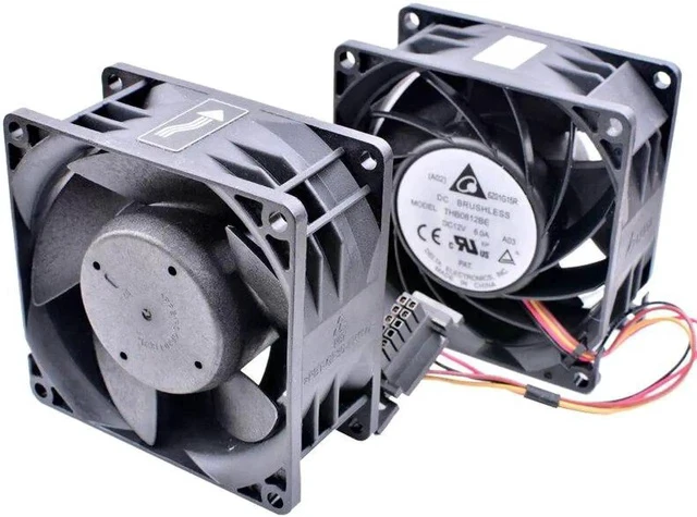 Alt view image 2 of 4 - THB0812BE 8cm 80mm fan 80mm fan 8038 DC12V 6A Dual fan combination large air volume server fan