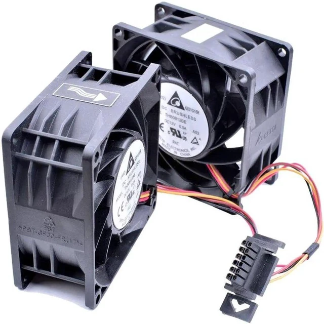 Alt view image 4 of 4 - THB0812BE 8cm 80mm fan 80mm fan 8038 DC12V 6A Dual fan combination large air volume server fan