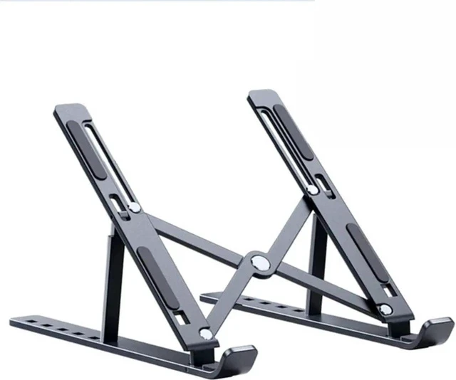 Alt view image 4 of 7 - Foldable Laptop Stand for Desk Aluminum Computer Stand Holder, Ergonomic Anti-Slip Laptop Riser for Desk Adjustable Notebook Stand for Laptop Compatible up to 15.6 inches Notebook Tablet