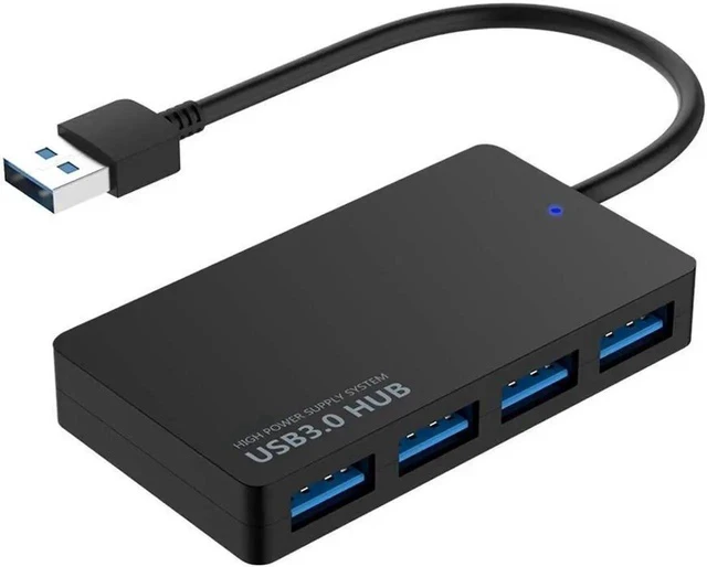 Alt view image 2 of 5 - 4-Port USB 3.0 Data Hub Compatible with MacBook Mac Pro/Mini iMac Surface Pro XPS Notebook PC USB Flash Drives Mobile HDD
