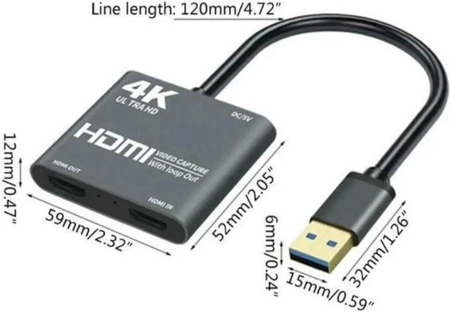 Alt view image 2 of 2 - 4K 1080P USB 3.0 To HD-compatible Video Audio Game Capture Card With Loop Out Full 1080p 60 Record Via DSLR Camcorder