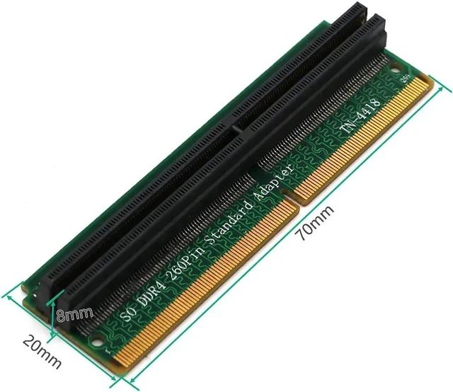 Alt view image 3 of 5 - Add On Cards DDR4 SO DIMM Adapter Memory Riser Card SO DDR4 260Pin Memory Test Protection Adapter Connector for Laptop PC