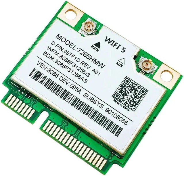 Alt view image 5 of 6 - 1167Mbps 7265HMW MINI PCIE Wifi Card Dual Band 2.4G + 5G Wifi Wireless Mini PCI-E Network Card Bluetooth V4.0 Supports WIN7/8/10