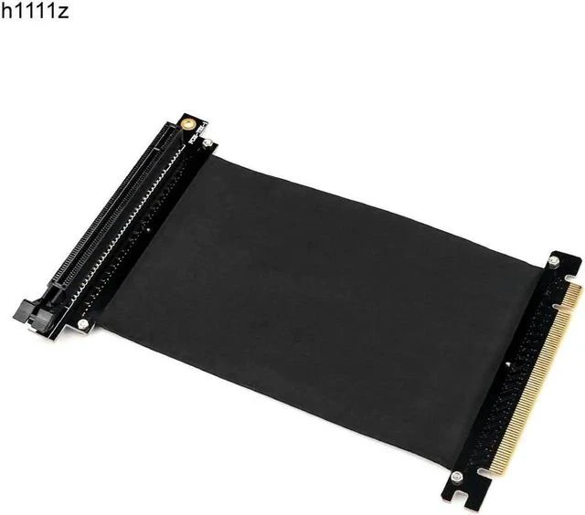 Main image of L-shaped, 90 degrees PCI Express x16 to PCIE x16 Male to Female Graphics Card Riser PCI E PCIE3.0 PCI-E 16x Ribbon Extension Cable for Mining