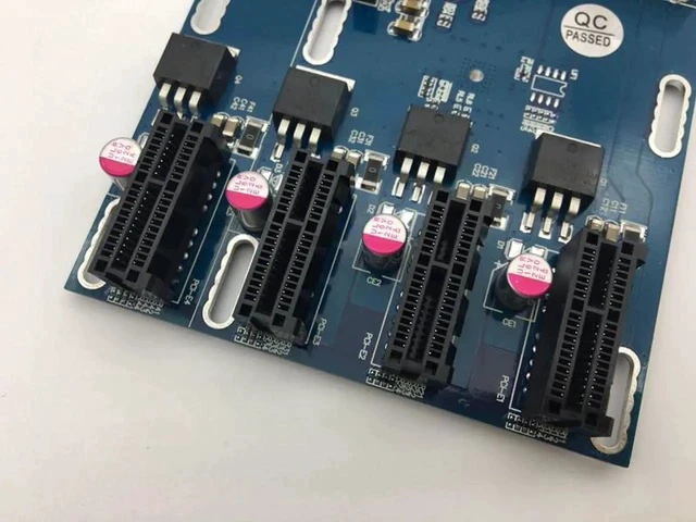 Alt view image 2 of 6 - aad in card PCIe 1 to 4 PCI express 1X slots Riser Card Mini ITX to external 4 PCI-e slot adapter PCIe Port Multiplier Card