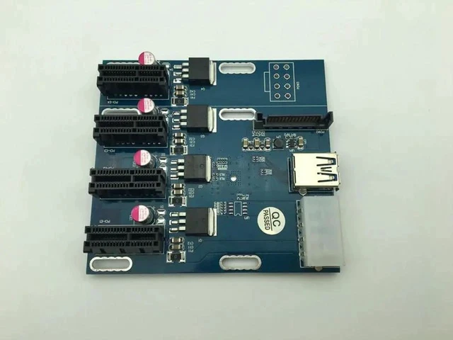 Alt view image 6 of 6 - aad in card PCIe 1 to 4 PCI express 1X slots Riser Card Mini ITX to external 4 PCI-e slot adapter PCIe Port Multiplier Card