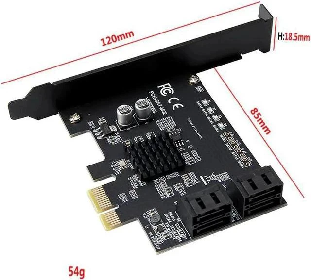 Main image of 4 Ports SATA 3.0 Card PCI-E SATA Card PCIe 1X Cards PCI Express to SATA 3.0 Expansion Adapter for HDD SSD IPFS Mining Controller
