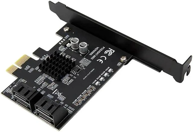 Alt view image 3 of 5 - 4 Ports SATA 3.0 Card PCI-E SATA Card PCIe 1X Cards PCI Express to SATA 3.0 Expansion Adapter for HDD SSD IPFS Mining Controller