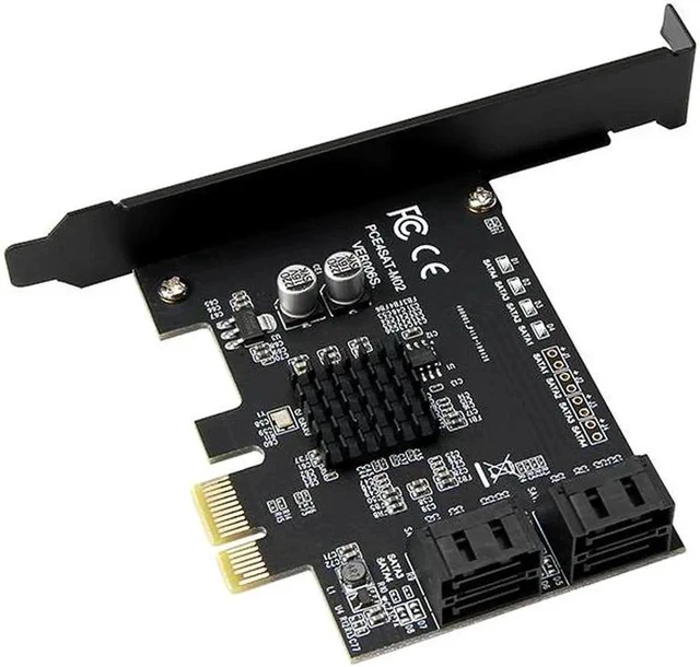 Alt view image 4 of 5 - 4 Ports SATA 3.0 Card PCI-E SATA Card PCIe 1X Cards PCI Express to SATA 3.0 Expansion Adapter for HDD SSD IPFS Mining Controller