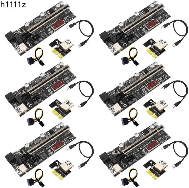 Alt view image 3 of 6 - VER 12X/010 Riser PCI Express X16 Temperature 6Pin Power Cabo Riser USB Cable PCIE Riser For Video Card GPU Bitcoin Miner Mining