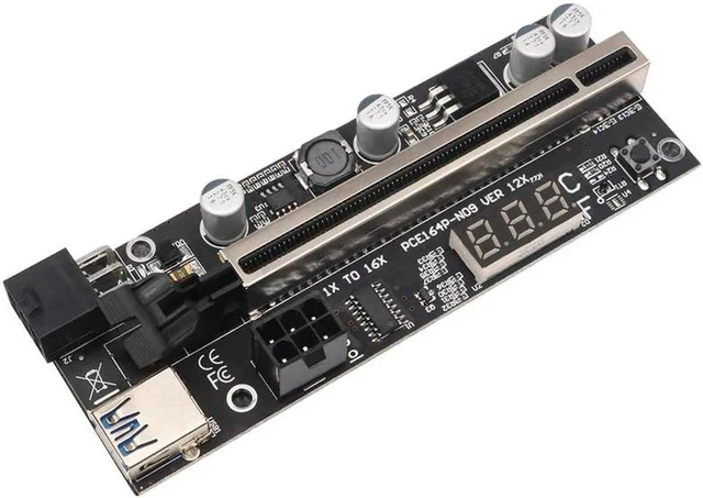 Alt view image 5 of 6 - VER 12X/010 Riser PCI Express X16 Temperature 6Pin Power Cabo Riser USB Cable PCIE Riser For Video Card GPU Bitcoin Miner Mining