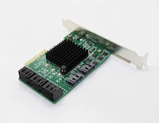 Alt view image 4 of 6 - SATA Card PCI-e PCI Express to SATA 3.0 III 3 SSD PCIe SATA 8 ports Expansion Board Card Adapter Raiser with Low Profile Bracket