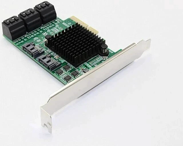 Alt view image 3 of 6 - SATA Card PCI-e PCI Express to SATA 3.0 III 3 SSD PCIe SATA 8 ports Expansion Board Card Adapter Raiser with Low Profile Bracket