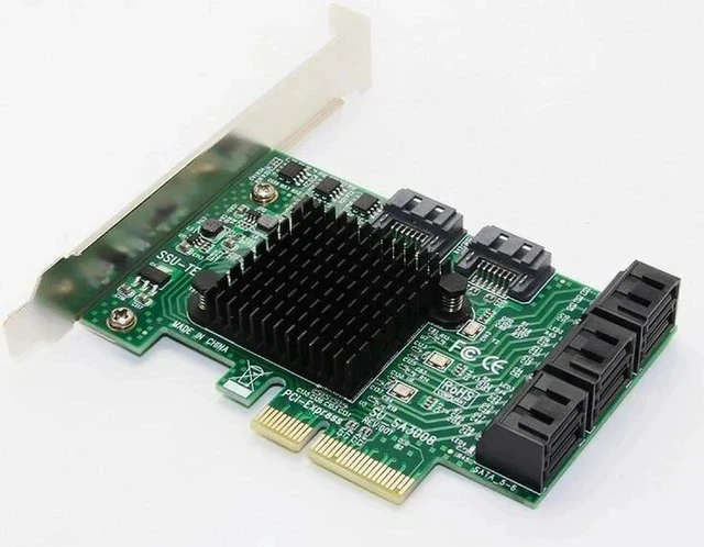 Alt view image 5 of 6 - SATA Card PCI-e PCI Express to SATA 3.0 III 3 SSD PCIe SATA 8 ports Expansion Board Card Adapter Raiser with Low Profile Bracket