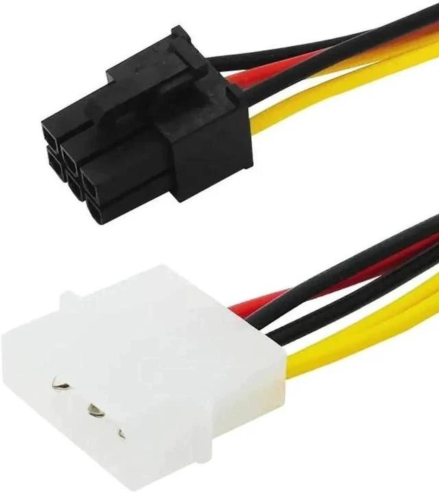 Main image of 4 Pin M-olex to 6 Pin PCI Express PCIE Video Card Power Converter Adapter Cable(18CM)