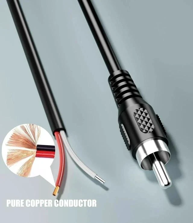 Alt view image 5 of 7 - RCA to Speaker Wire Adapter, Speaker Bare Wire Cables to RCA Plugs Adapter Repair Cord for Amplifier Audio Video AV Receivers 2PACK