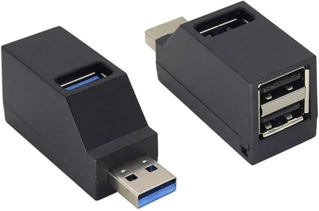 Main image of 3-Port USB- A 3.0 Hub USB 3.0 A Male to 1 USB-3.0-A and 2 USB2.0 A Female Ports Splitter Adapter for Laptop, Car, Keyboard, Mobile Hard Disk, U Disk, Camera, Mouse, etc(2 Pack/Black)