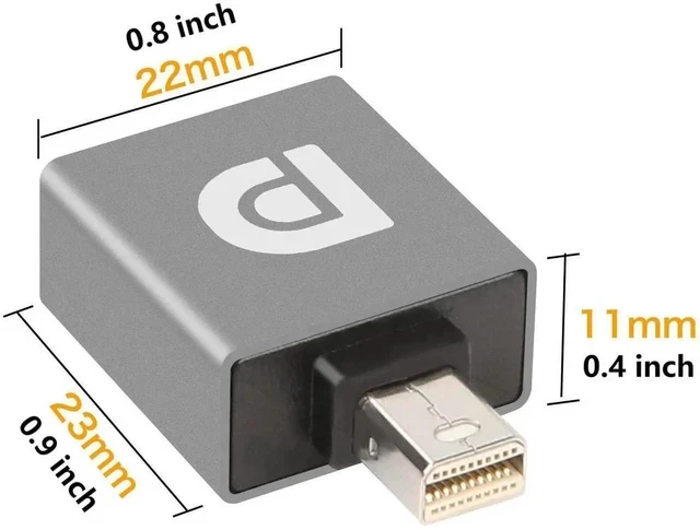 Alt view image 7 of 7 - Mini Displayport to Displayport Adapter Converter 8K@60Hz Mini DP Male to DP 1.4 Female Adapter DP to Mini DP Extender for Laptop PC TV Monitor